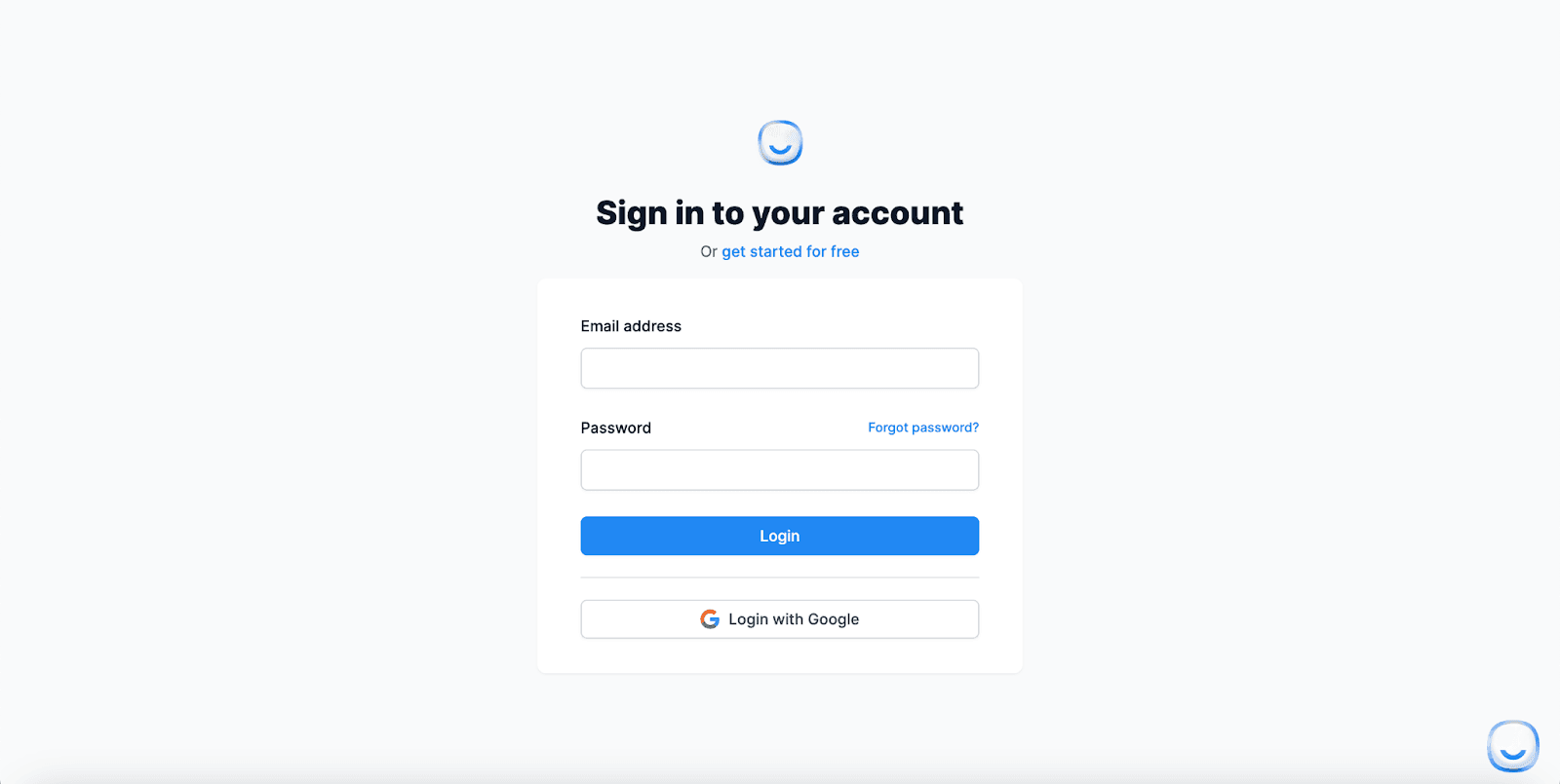 LiveChatAI sign-in page with email and password fields