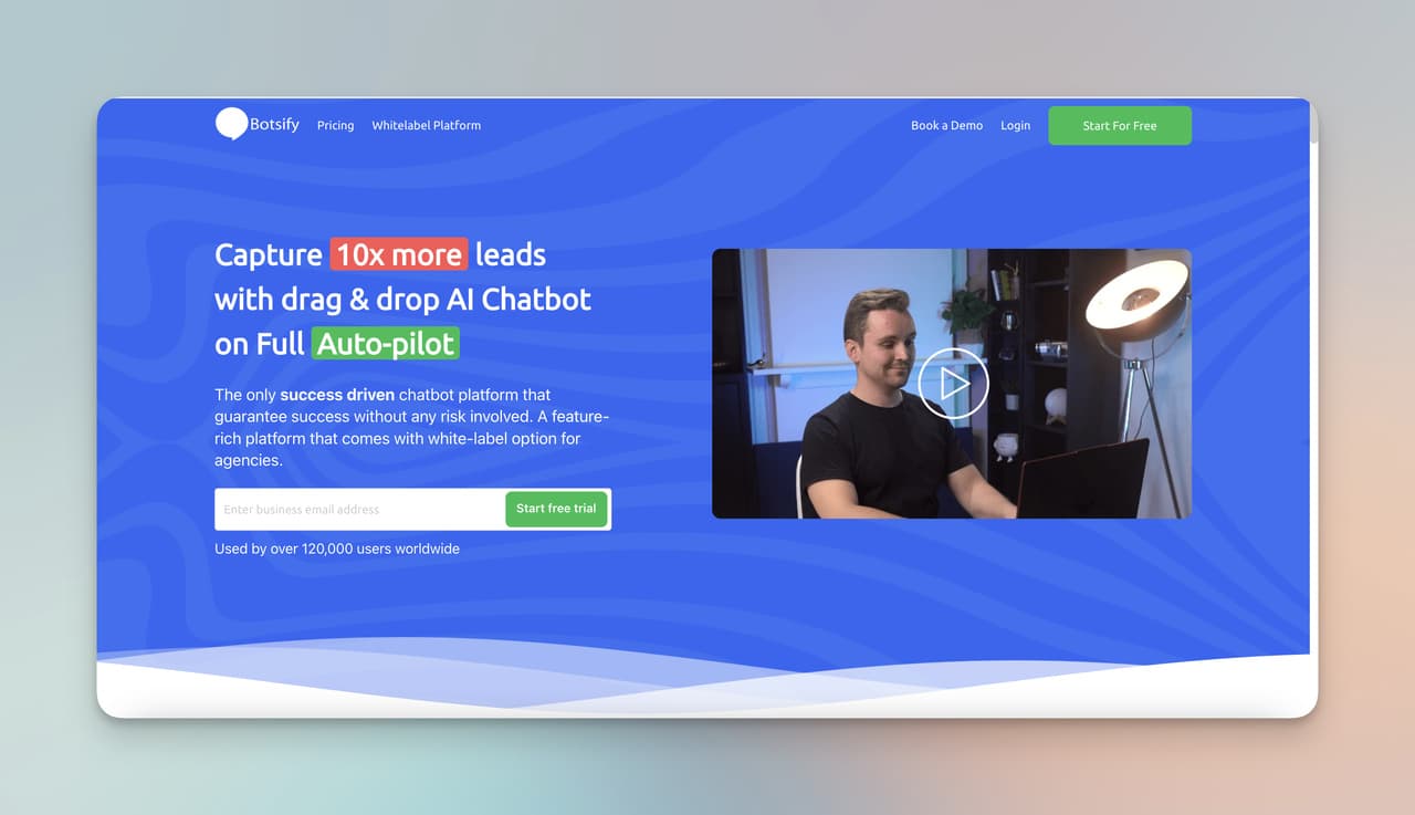 the homepage of Botsify, which is a Botsonic alternative