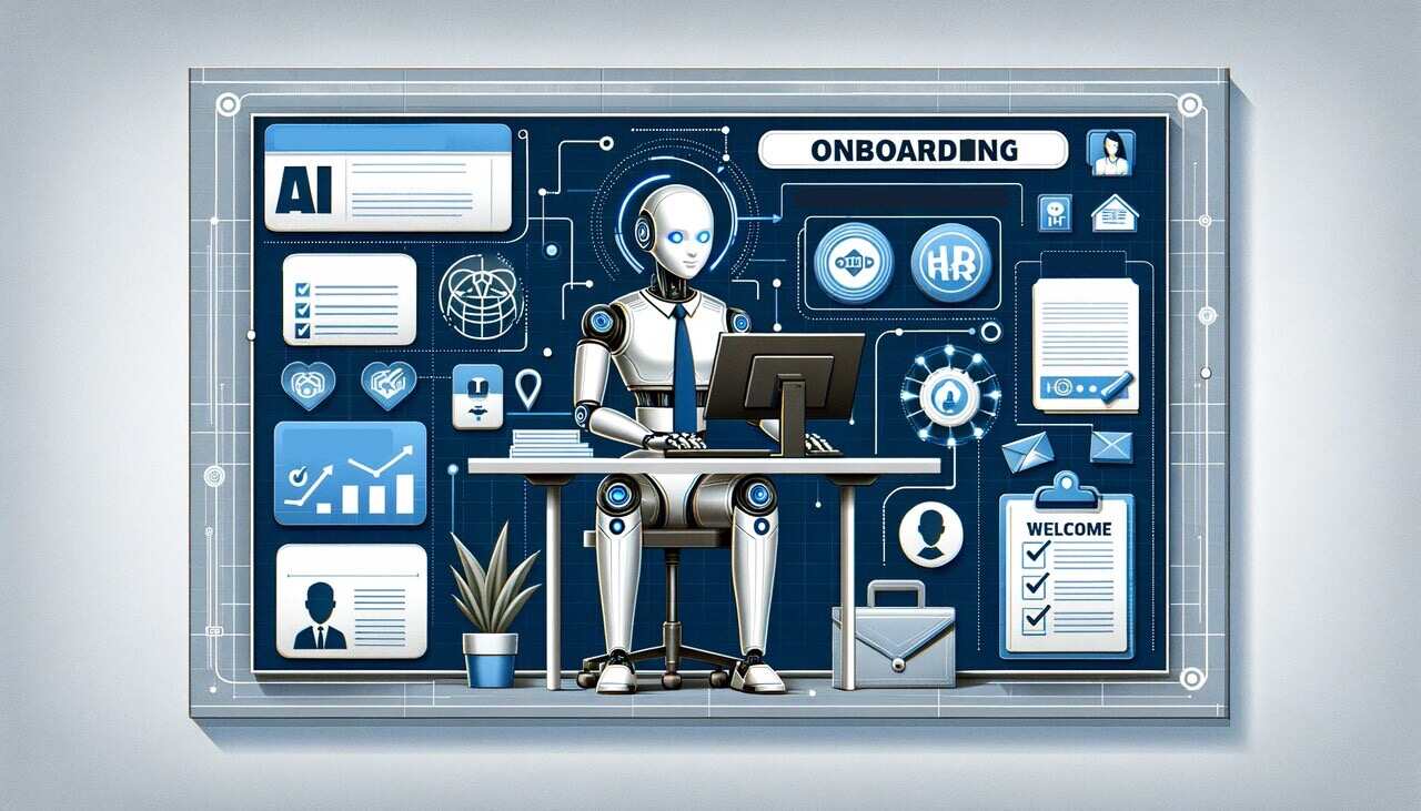 AI HR assistant representation working for the onboarding process