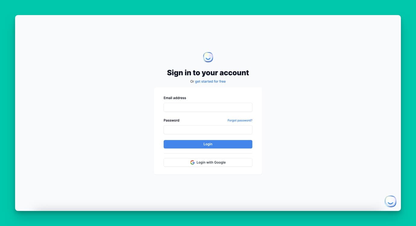 the sign in page of LiveChatAI