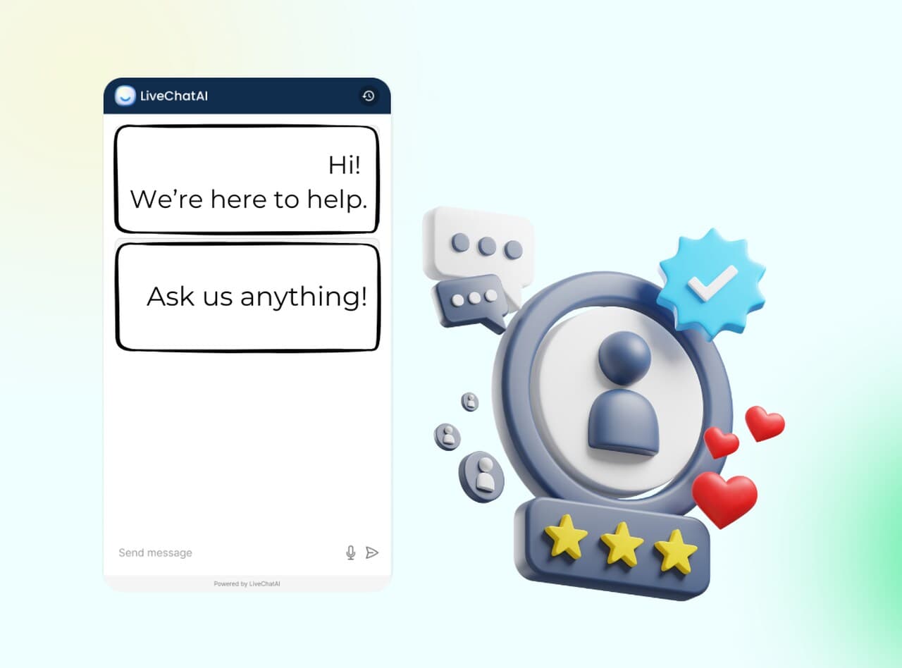 live chat greeting message appearing on a website with welcome text and chat widget