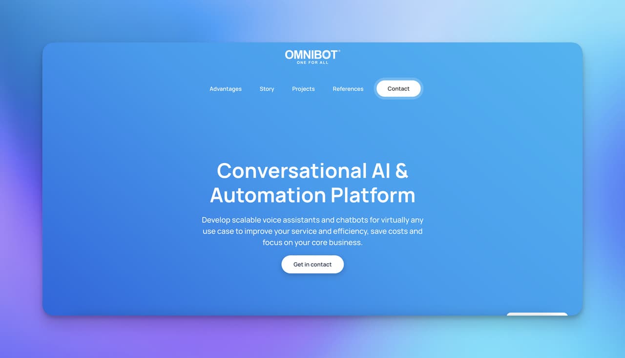 the homepage of OmniBot with fully blur covered website