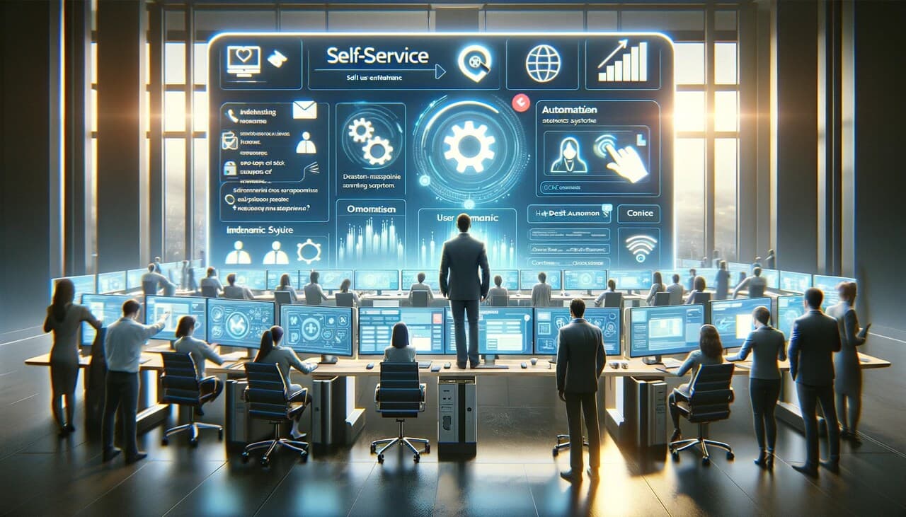 Representation of self-service and AI automation in help desk practices