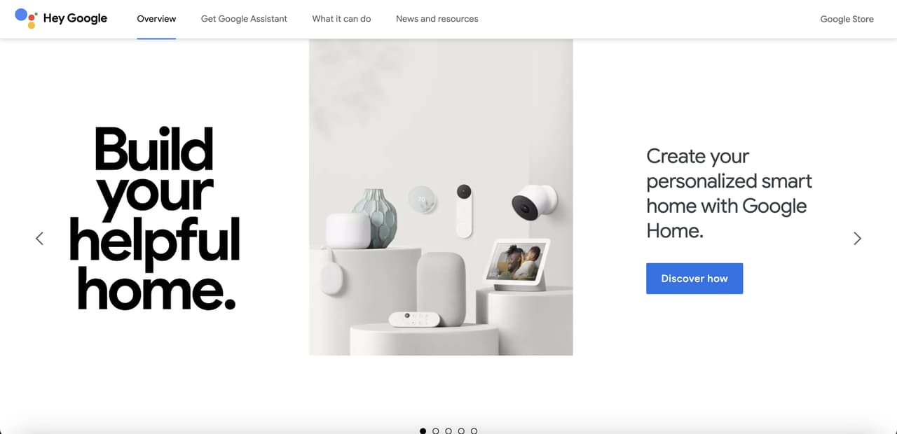 Google Assistant's above-the-fold page