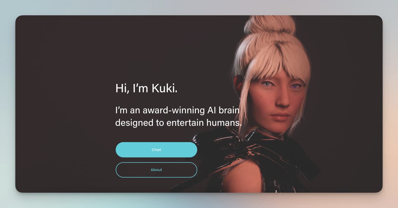 the homepage of Kuki AI