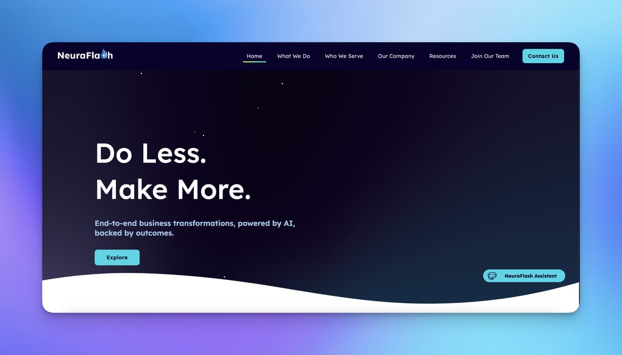 the homepage of NeuraFlash which is a Wonderchat alternative