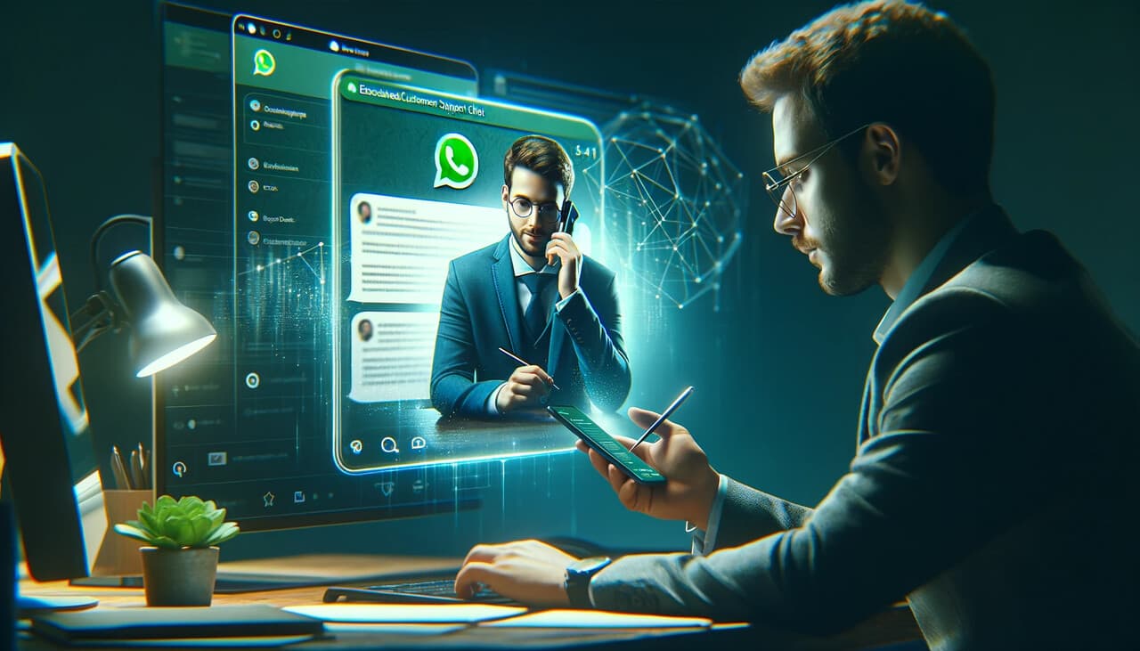 WhatsApp Business customer service chat showing a support conversation