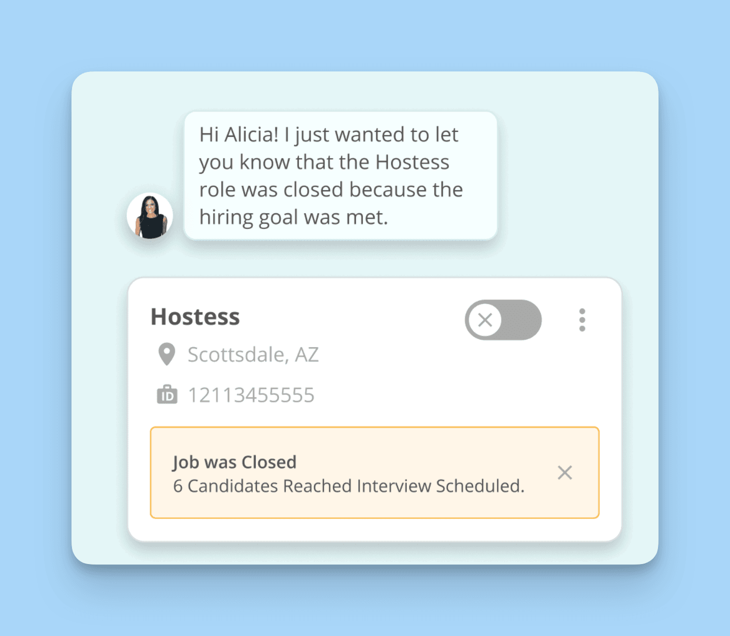 HR chatbot example interface answering an employee question about leave balance and policy