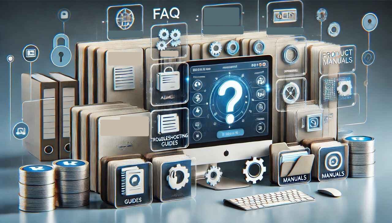 Illustration of structuring content with FAQs and documentation to feed a knowledge base chatbot