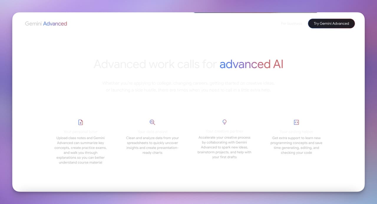 the performance of Gemini Advanced
