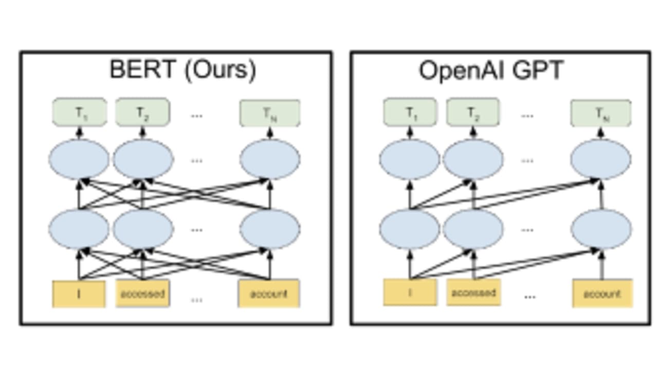 the comparison of BERT and OpenAI GPT