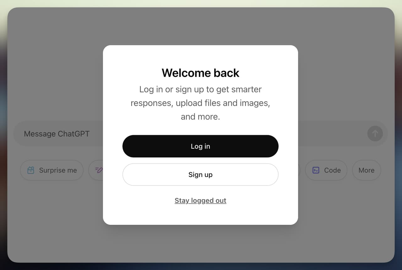 OpenAI login page for accessing Custom GPT builder
