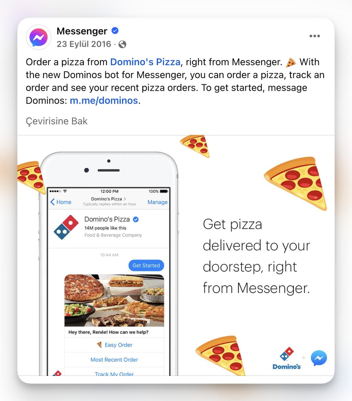 Real-World Example: Domino's Pizza Social Media Chatbot