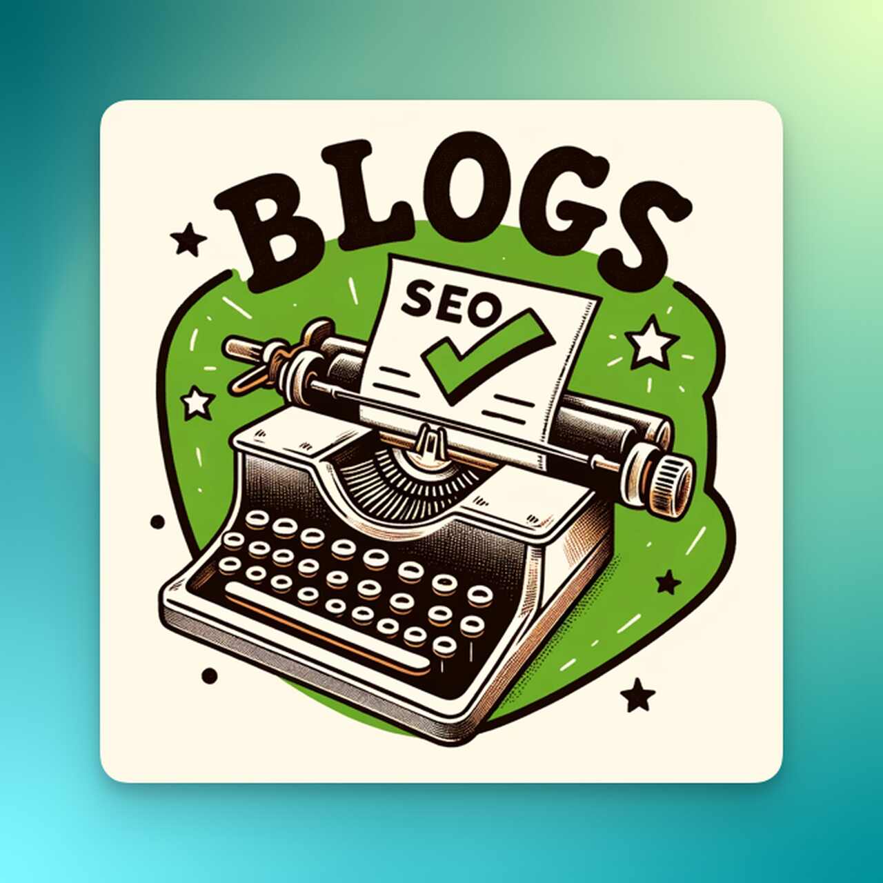 blogs and SEO writing on the green background