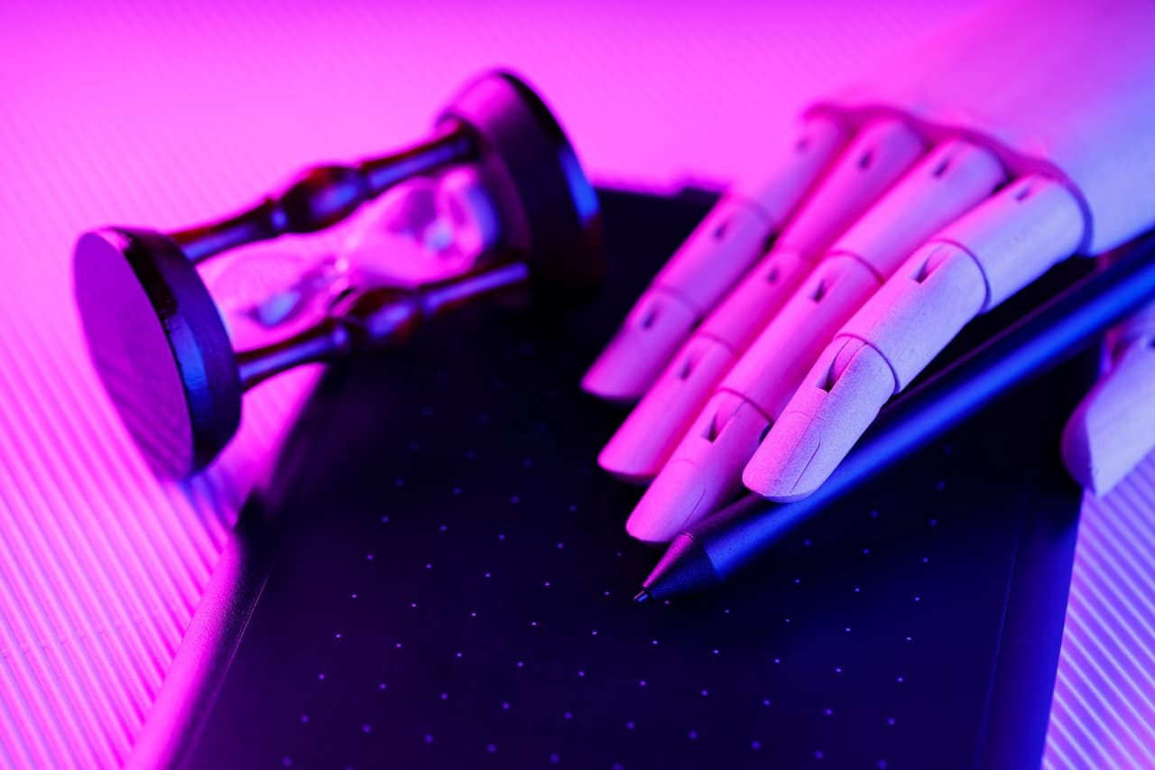 AI chatbot testing and optimization concept with robotic hand and workflow tools