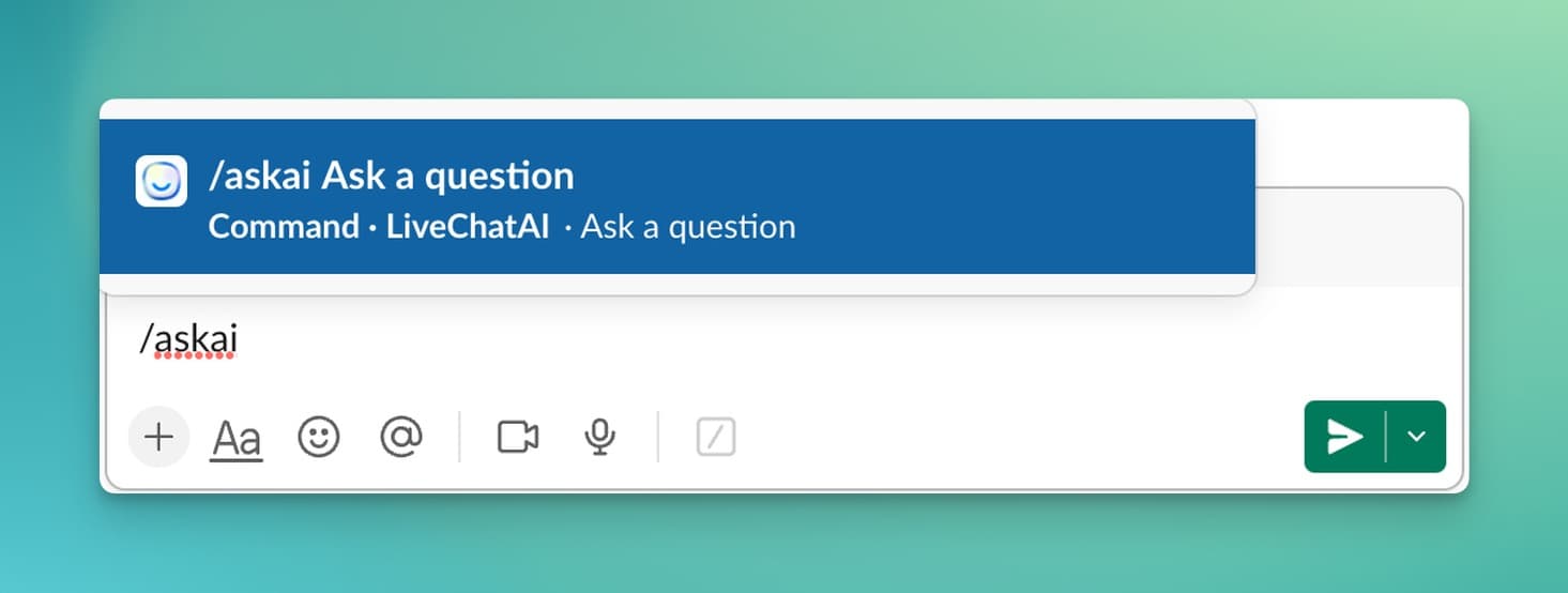 ask a question part on Slack