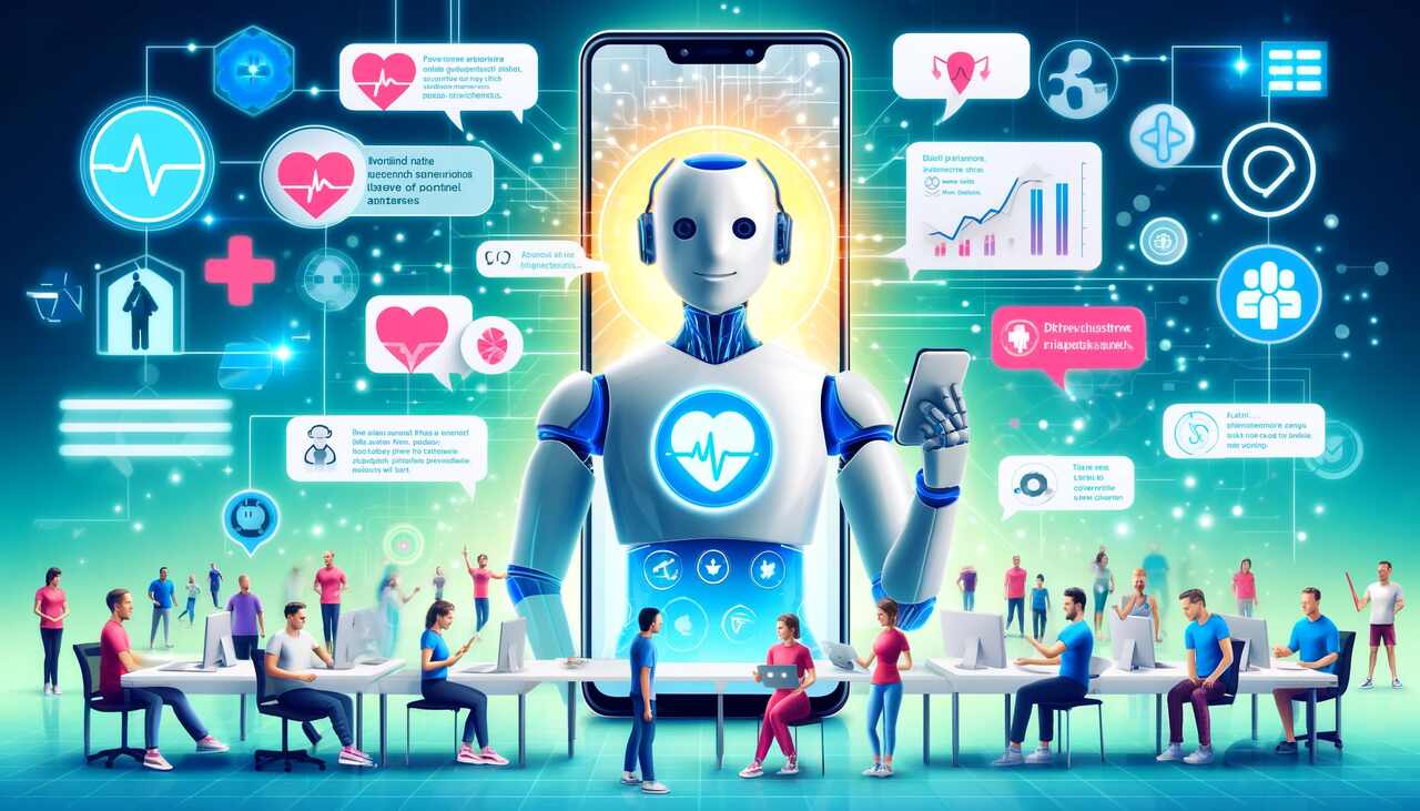 Healthcare AI chatbot performance dashboard representing user retention rate for patients