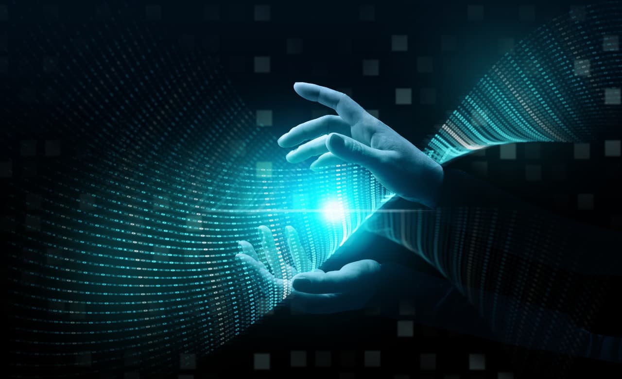 hands holding data with illustrations
