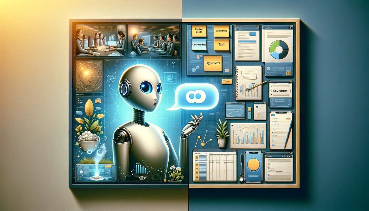 the representation of using AI for management