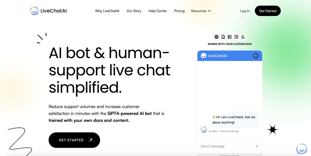 LiveChatAI homepage