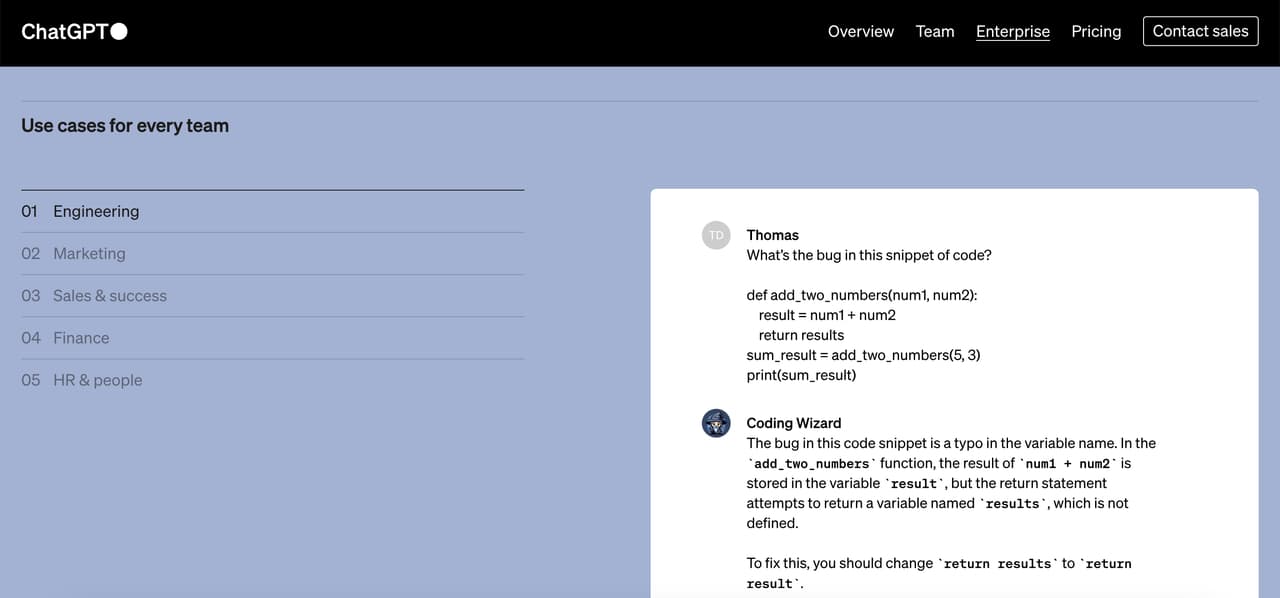 use cases of ChatGPT with an interactive part