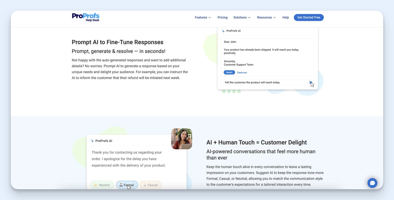 Freshdesk alternative: ProProfs Help Desk pairs shared inboxes with knowledge base tools