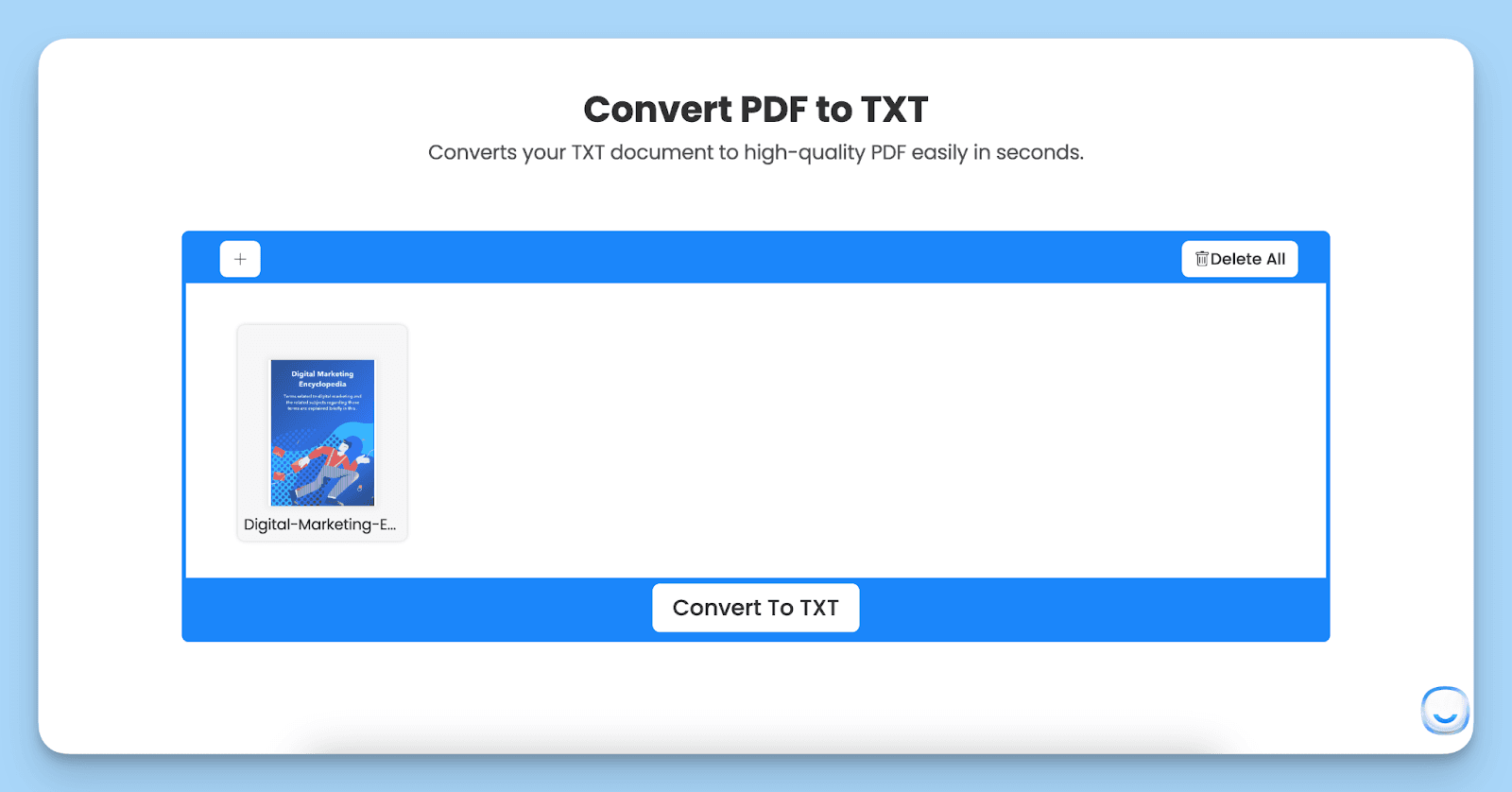 uploading a pdf file to convert into a txt