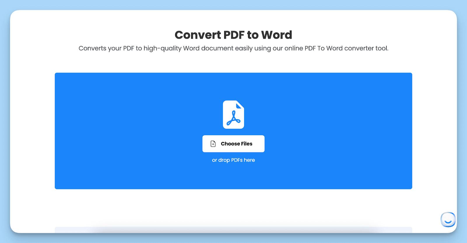 the first step of converting a pdf to word