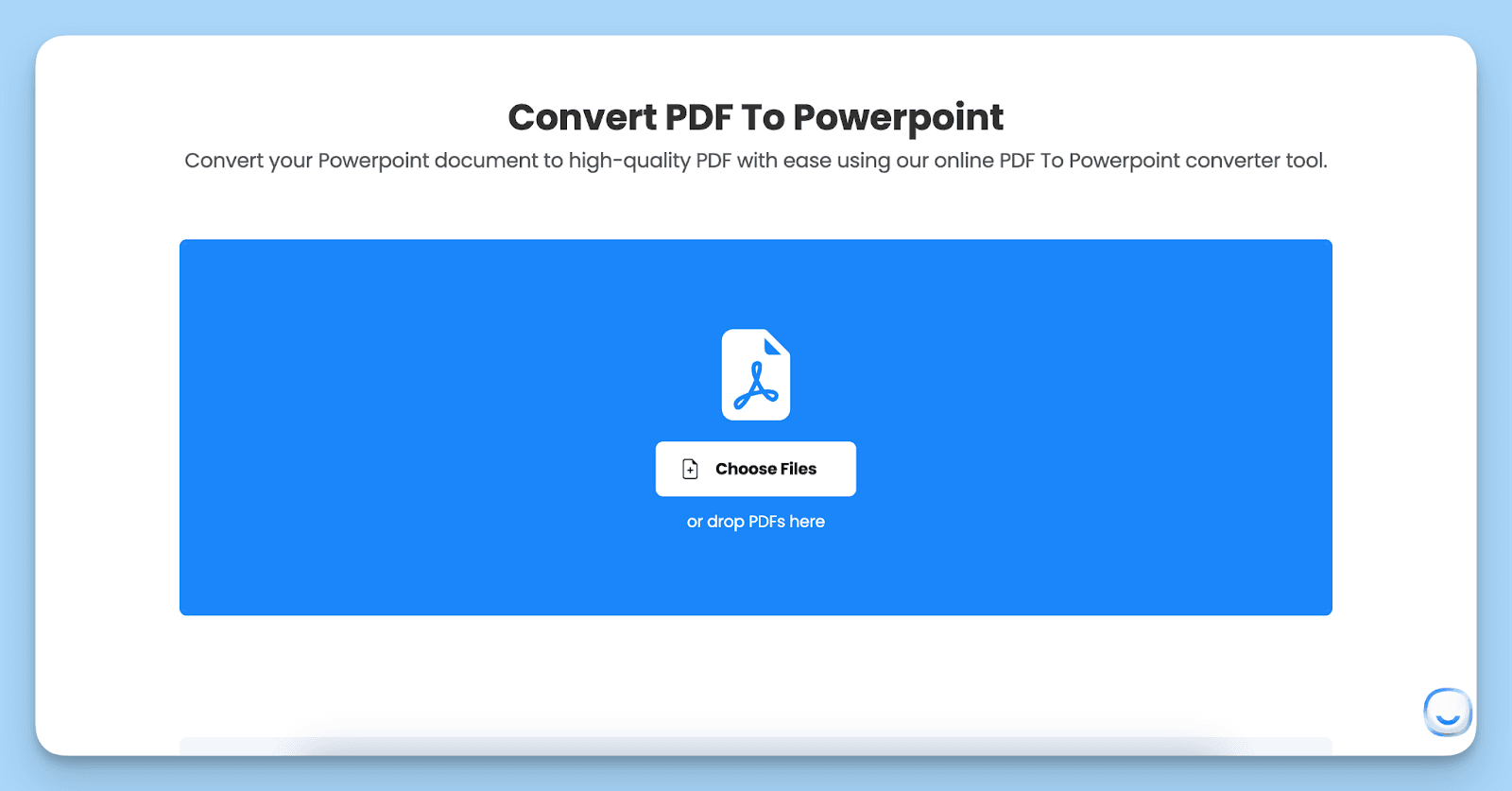 pdf to ppt conversion screen