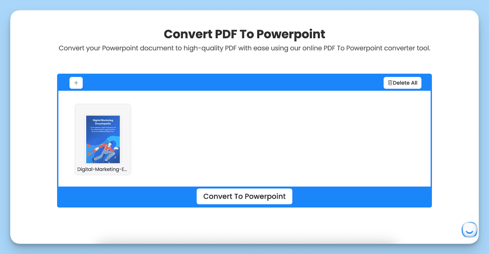 selecting a pdf file to convert it to ppt