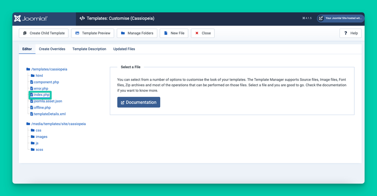 index.php of Joomla