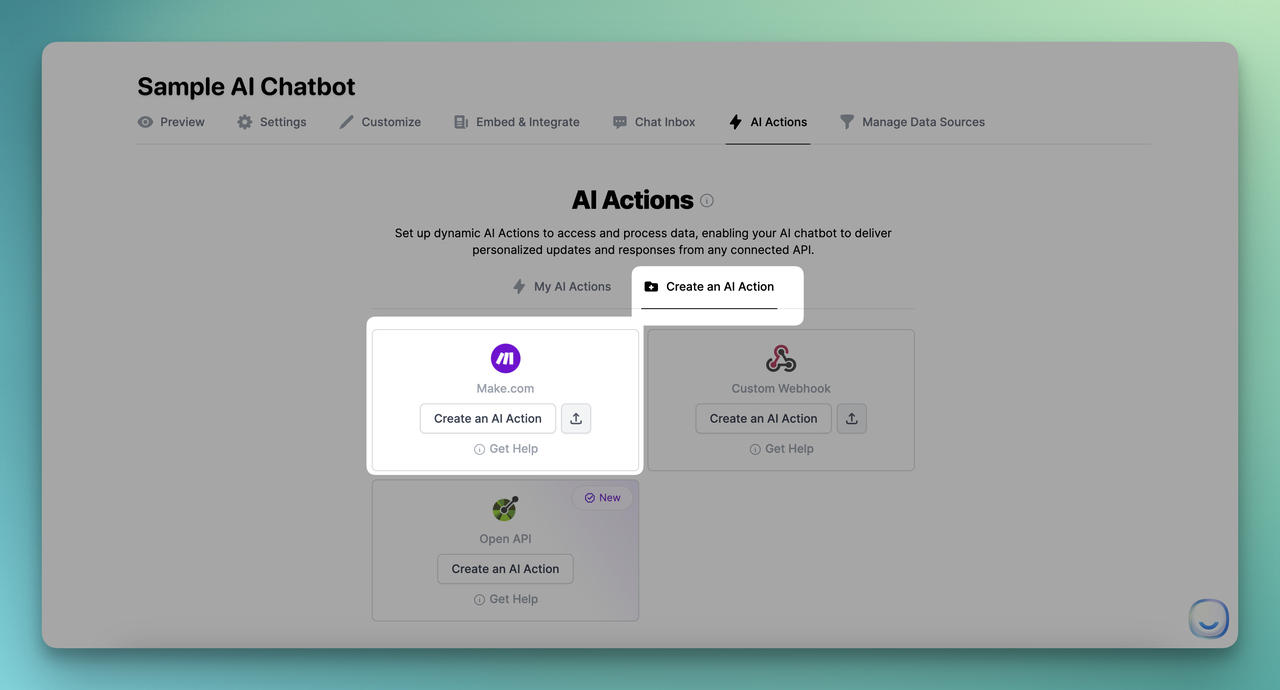 creating an AI action on LiveChatAI dashboard
